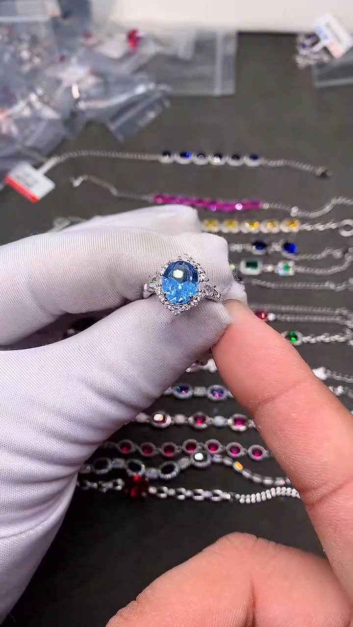 【闪购商品】海蓝宝石戒指银S925镶嵌.......