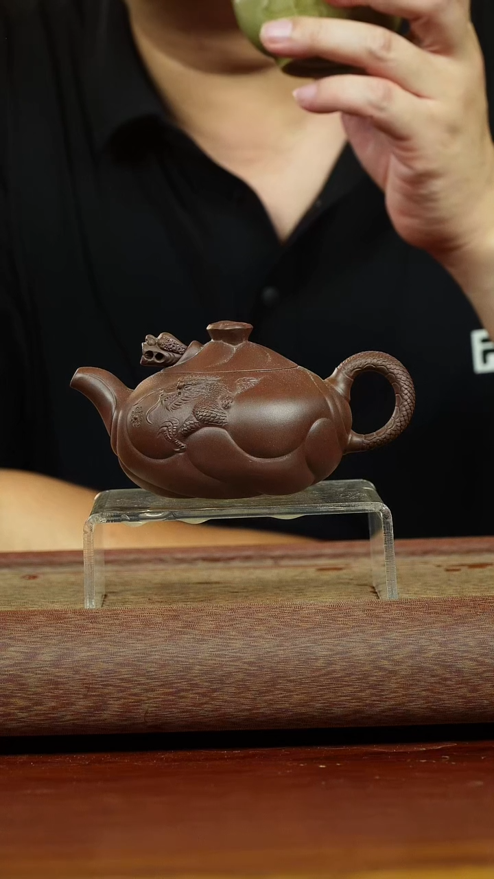茶壶紫砂我**遥鱼化龙 紫泥 魏加峰制
