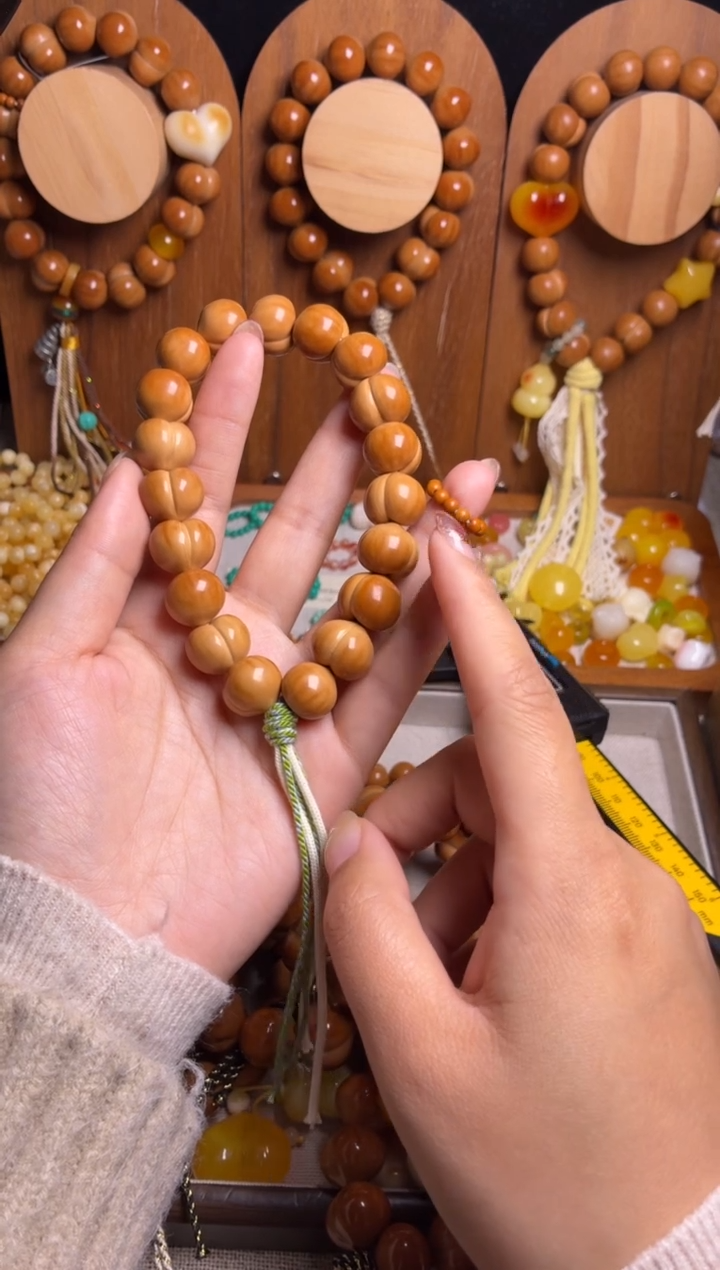 手串猴头核桃豆*全品手工聚宝盆橄榄核跑环默认自带流苏