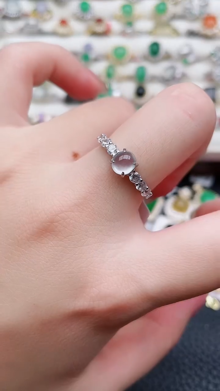 银S925镶嵌戒指翡翠107