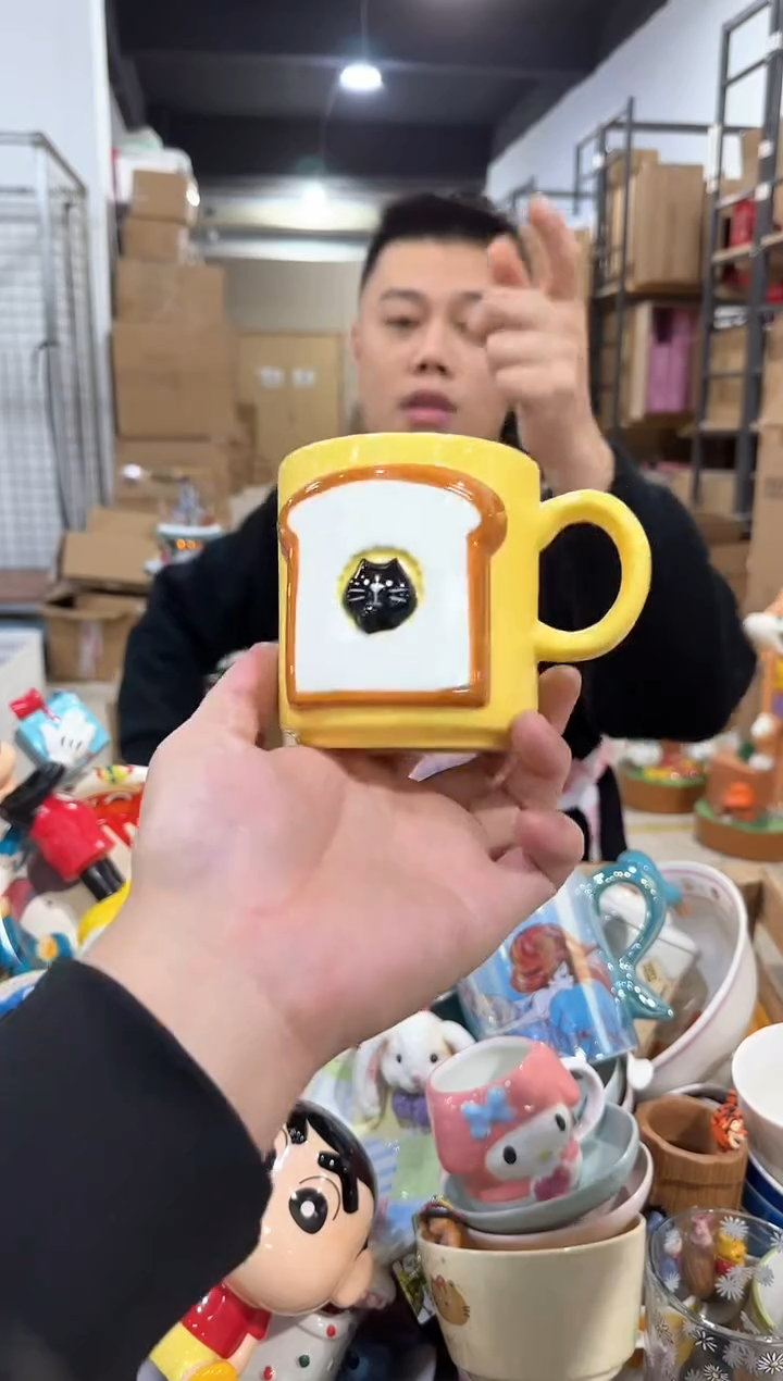 瓷片吐司面包水杯227-14