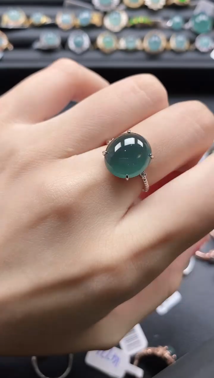 【闪购商品】翡翠戒指银S925镶嵌1111