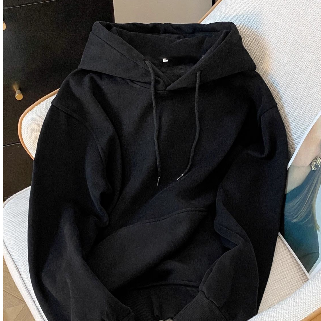 美式复古连帽卫衣男加绒加厚宽松休闲秋冬上衣