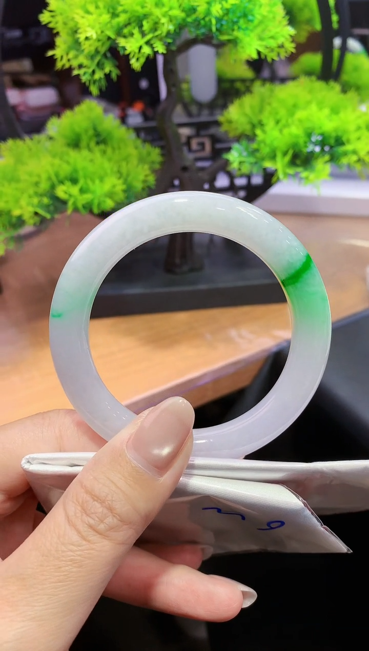 未镶嵌手镯翡翠-k92 天然缅甸A货翡翠55.5圆条