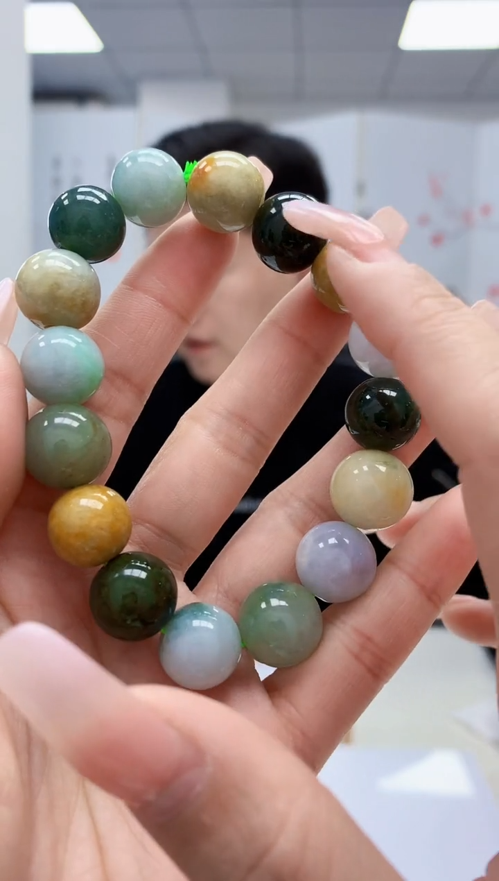 【闪购商品】定制翡翠未镶嵌4917lr-毛货手串35