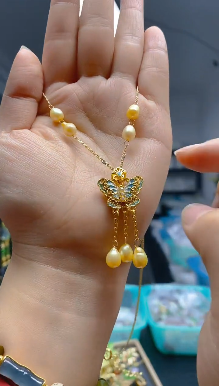 【闪购商品】淡水珍珠耳饰合金078珍珠锁骨链