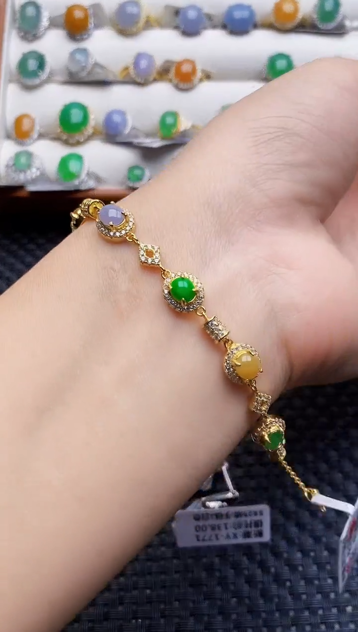 银S925镶嵌戒指翡翠7231