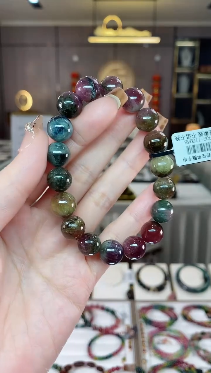 【闪购商品】碧玺西瓜单圈手串11mm+未镶嵌一物一证dan