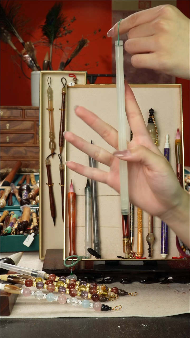 387号闪孤品高货毛笔链接 清水试笔 蘸墨不退