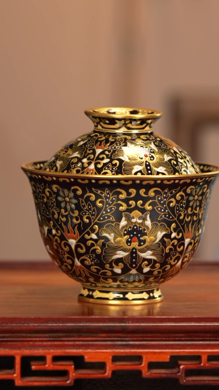 【闪购商品】盖碗溢珍堂景德镇手工手绘陶瓷+-