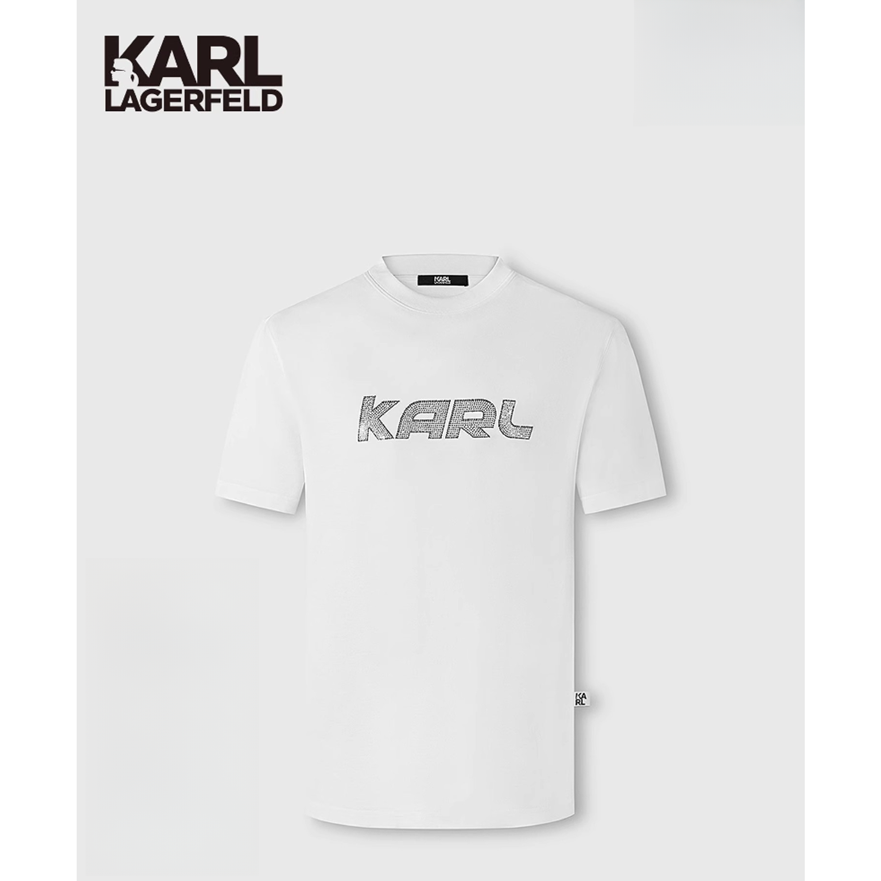 KARL LAGERFELD/卡尔拉格斐夏季男士烫钻短袖T恤231C1603