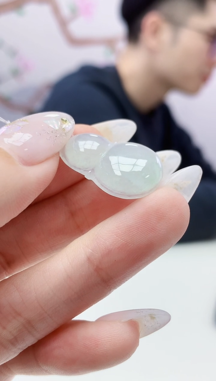 定制翡翠未镶嵌009ee-毛货葫芦37赠金扣