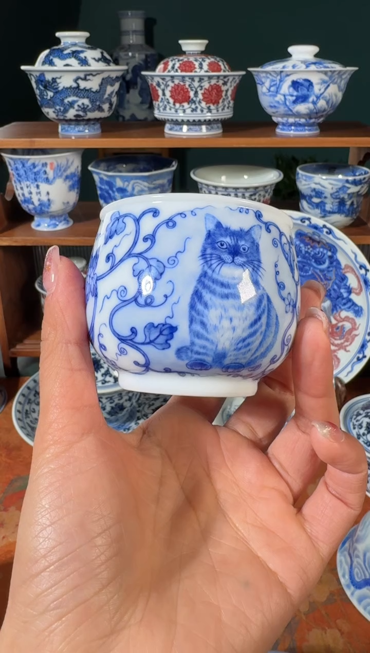 【闪购商品】杯画堂春西瓜猫咪杯