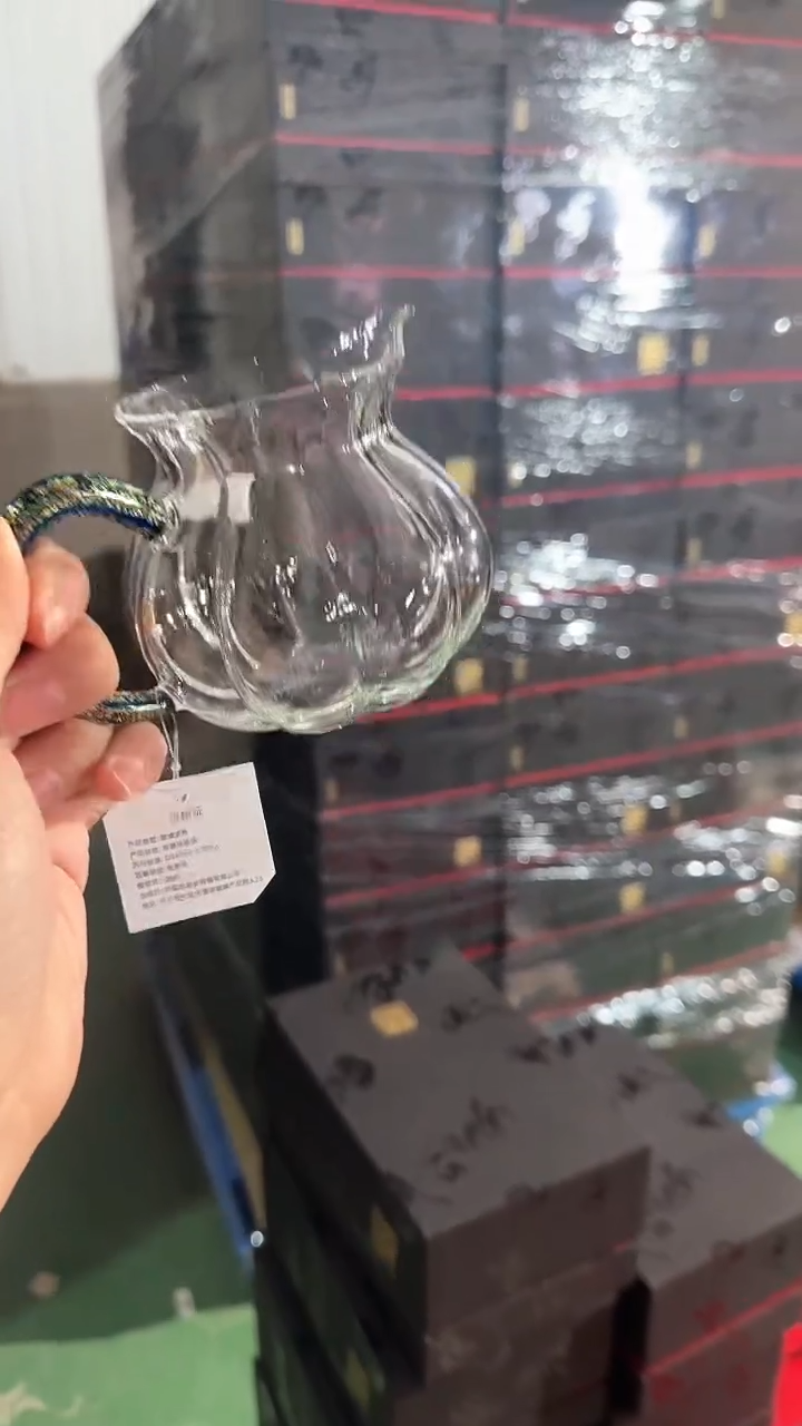 【闪购商品】晶焱彩金把手公道杯南瓜