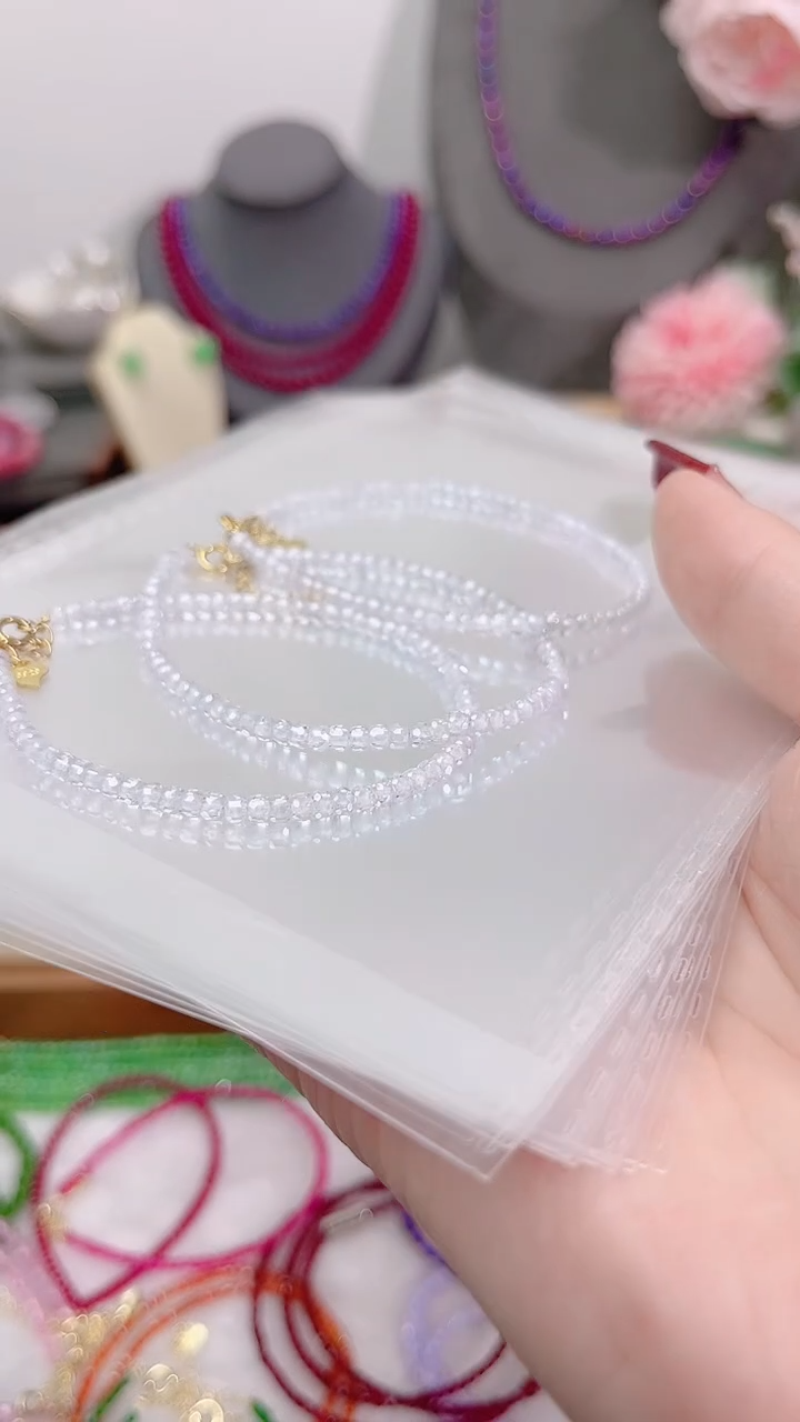 银S925镶嵌托帕石手链白49