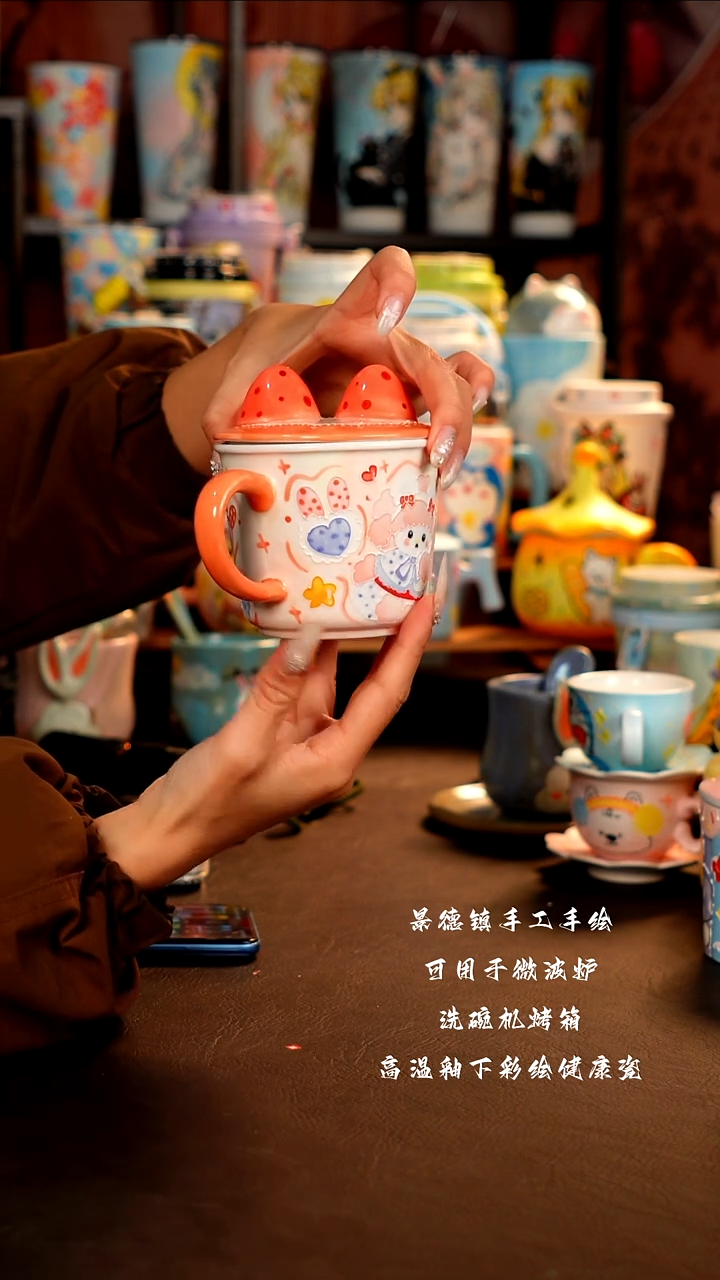 景德镇设计款手工手绘杯杯