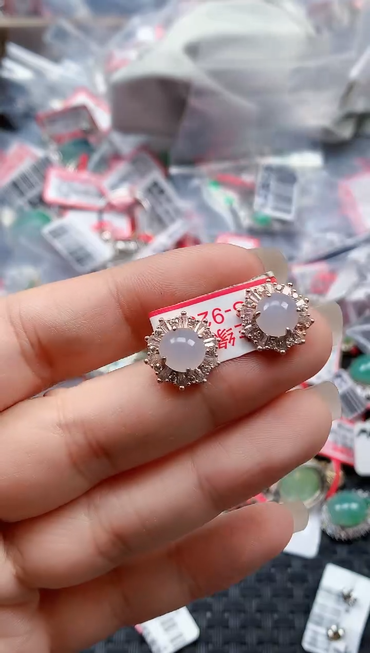 银S925镶嵌戒指翡翠天然A货缅甸翡翠