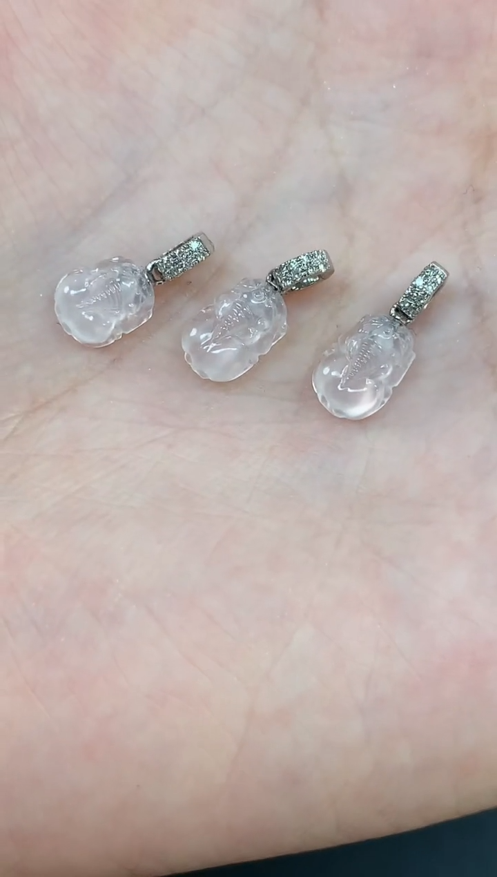 【闪购商品】翡翠吊坠(不含链)18K金镶嵌A886|980|(多样性发)