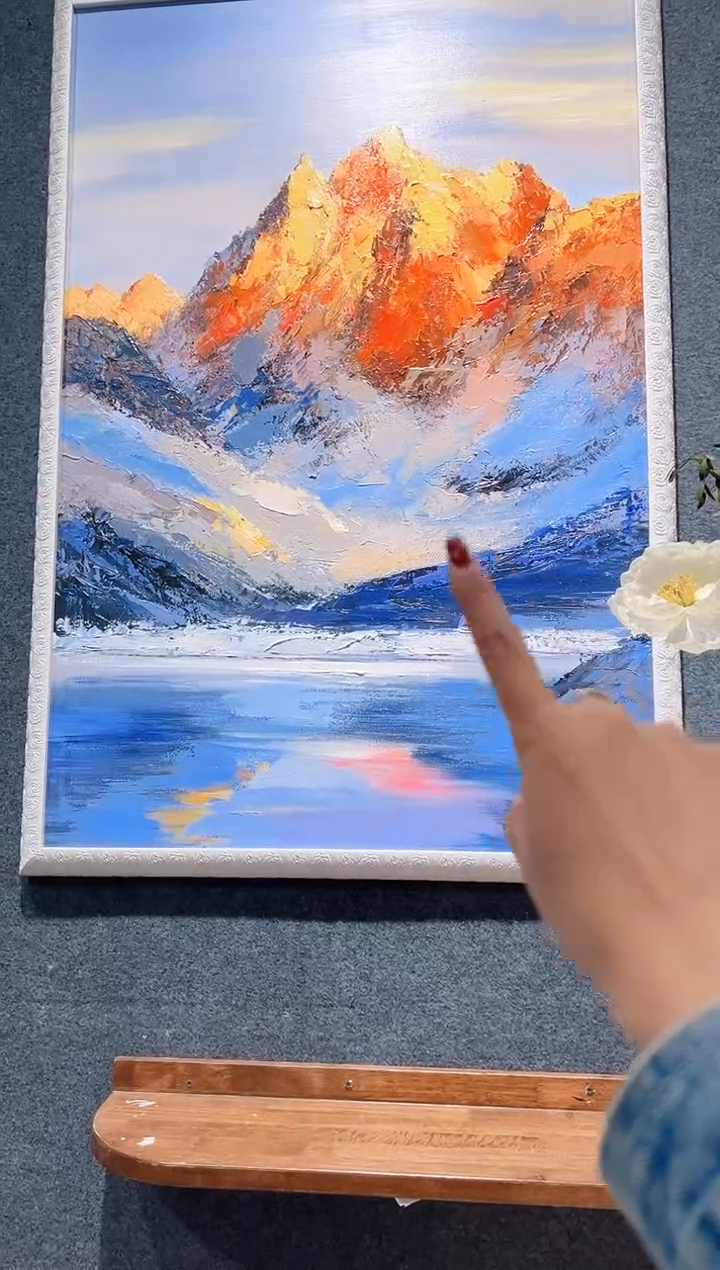 【闪购商品】油画44号 70*100 日照金山-手绘油画