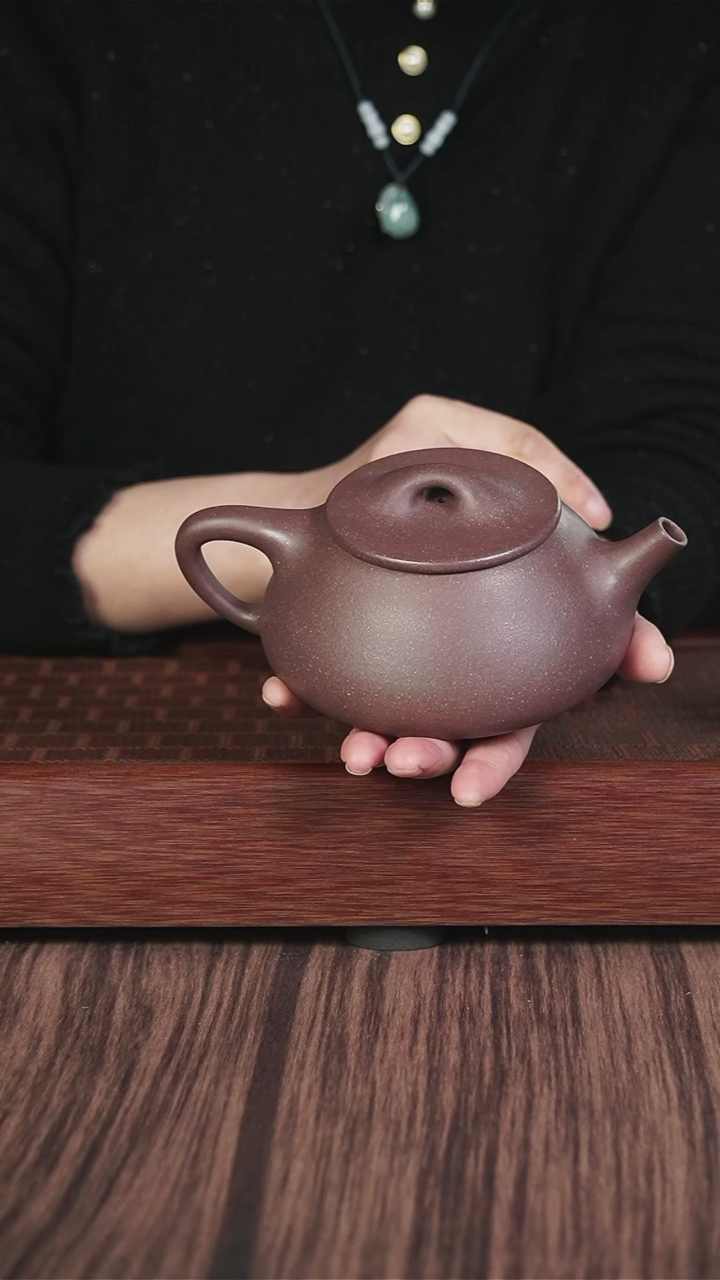 【闪购商品】紫砂茶壶粗砂天青景舟石瓢