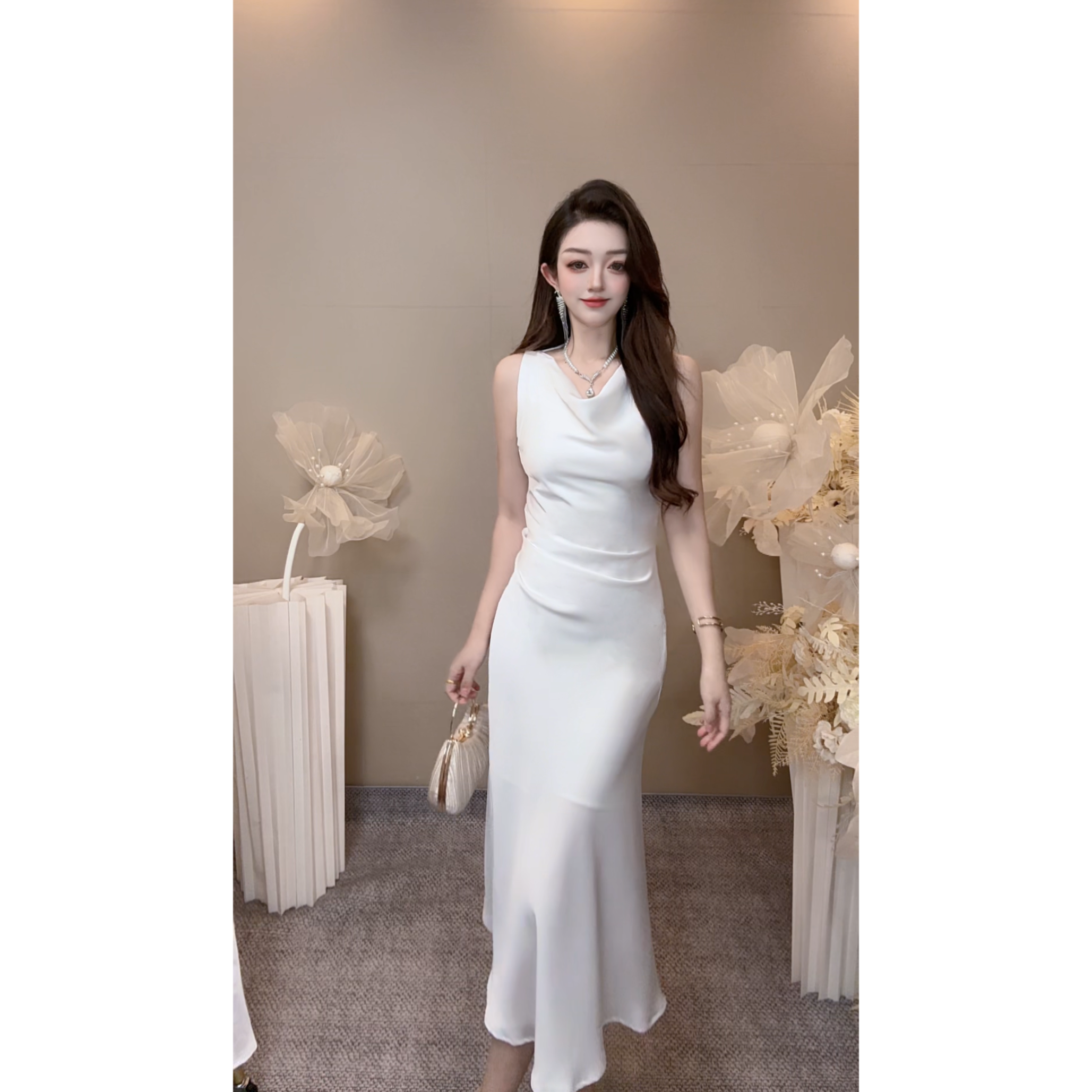 01-40气质法式性感小众收腰修身包臀名媛设计感轻奢小个子显瘦