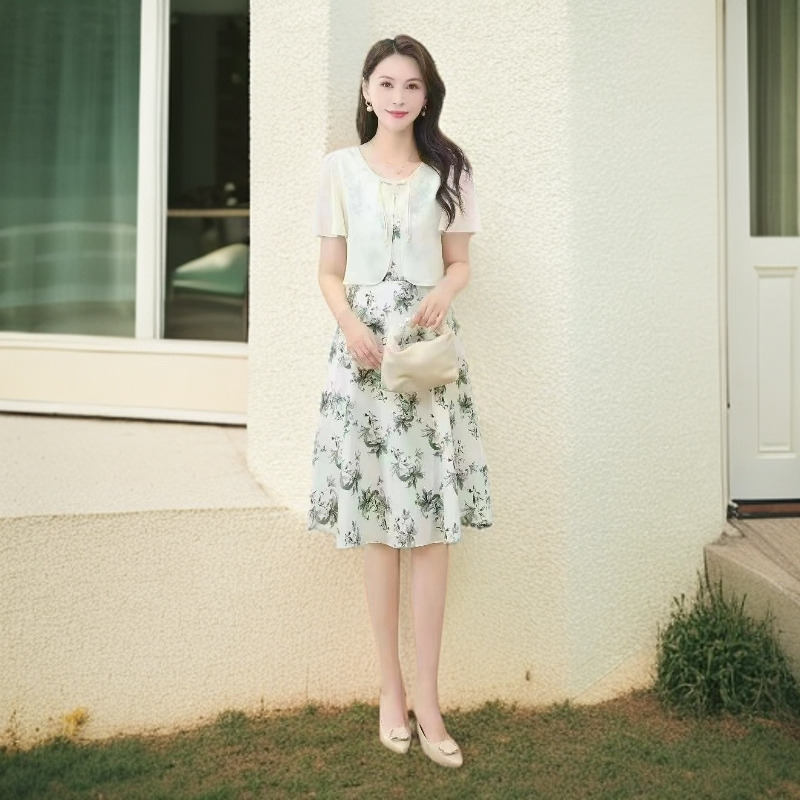 903#绿【木兮兮专属】2025年夏新款气质时尚百搭网纱中长款连衣裙