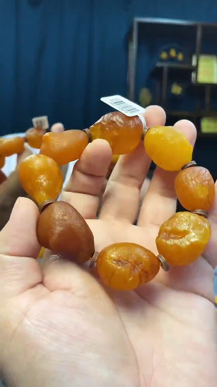 裸石琥珀未镶嵌蜜蜡海飘籽手串