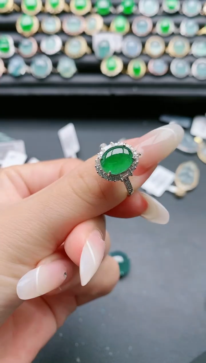 【闪购商品】翡翠戒指银S925镶嵌111111