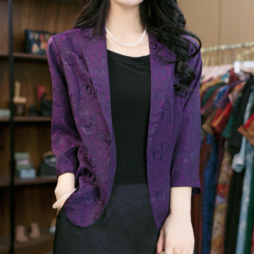 7956-23（紫）新款舒适时尚休闲西装