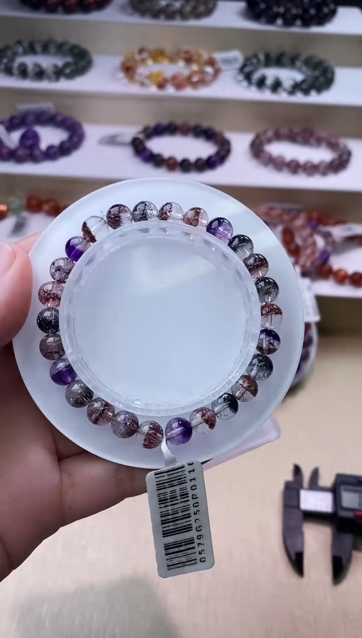 【闪购商品】水晶手链未镶嵌黑加仑超七单圈7m+