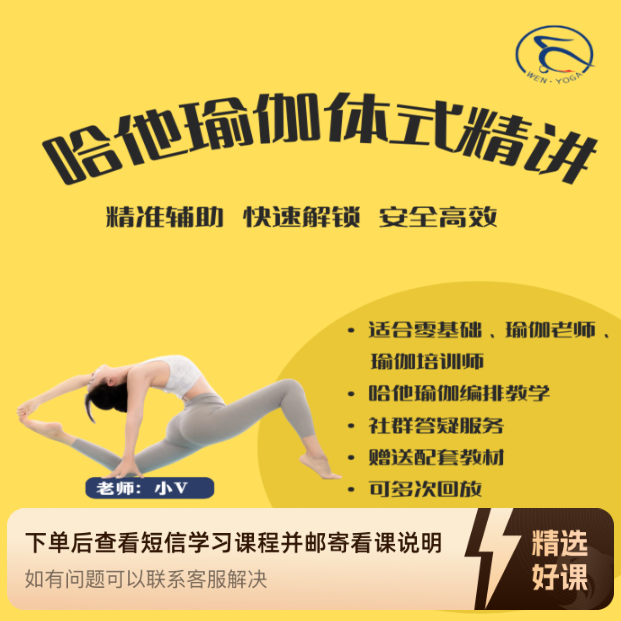 小v老师哈他瑜伽体式辅助手法视频课（留意短信解锁课程）