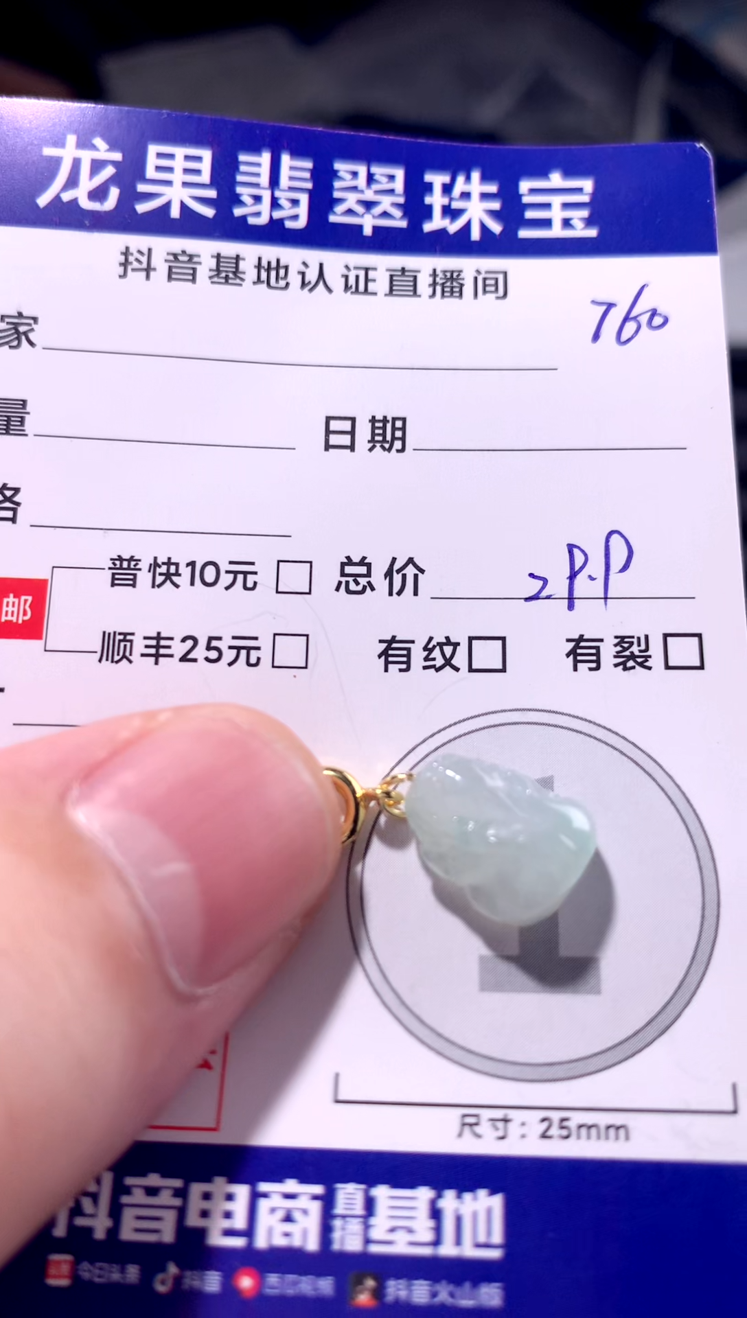 颈饰未镶嵌翡翠冰胶貔貅760