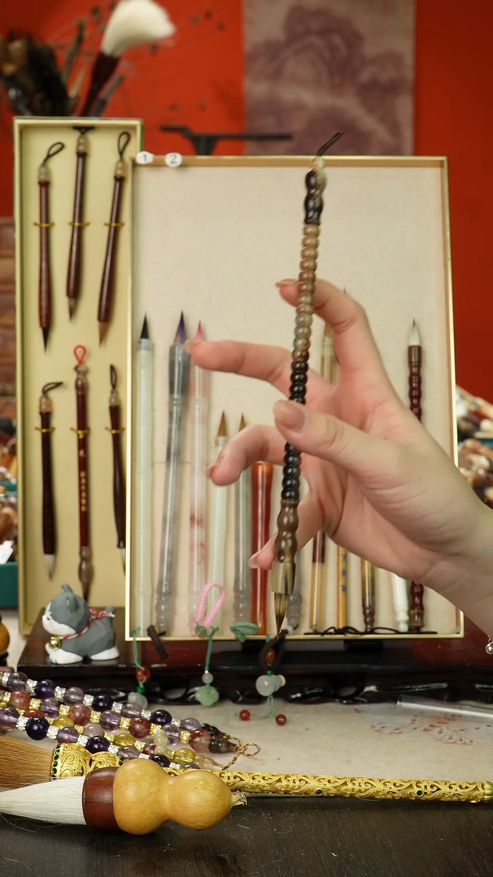 128号闪孤品高货毛笔链接 清水试笔 蘸墨不退