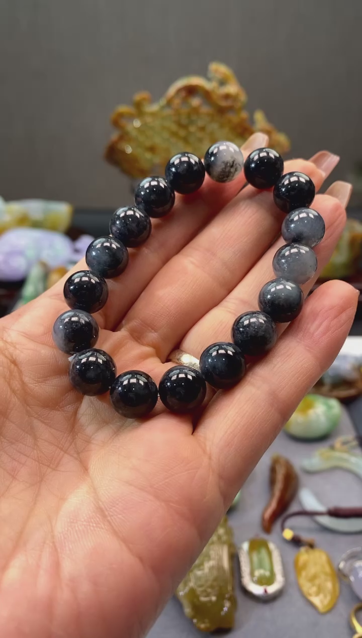 【闪购商品】翡翠手串未镶嵌翡翠冰乌鸡手串