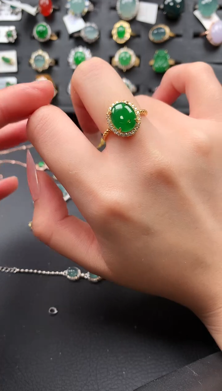 【闪购商品】翡翠戒指银S925镶嵌52141