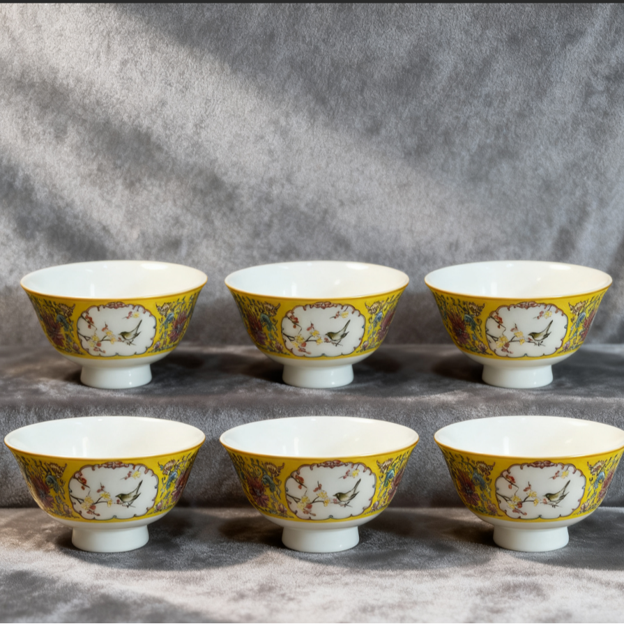 景德镇陶瓷白底碗/六碗装