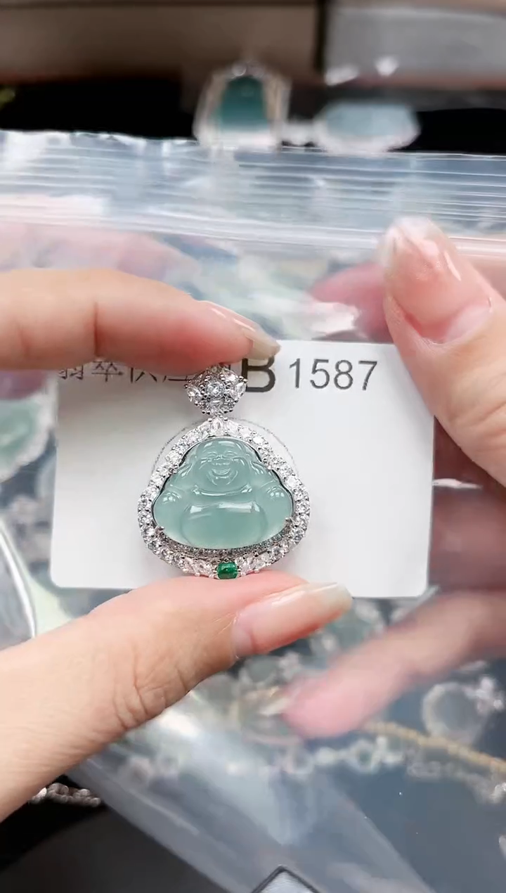 【闪购商品】翡翠颈饰未镶嵌1587赠皮绳