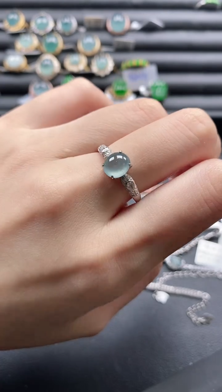 【闪购商品】翡翠戒指银S925镶嵌1111