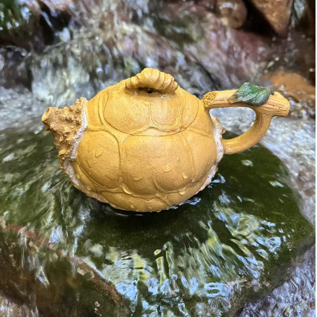 高档泡茶收藏筋纹茶具宜兴紫砂仿生榴莲壶全手工紫砂壶纯手工茶壶