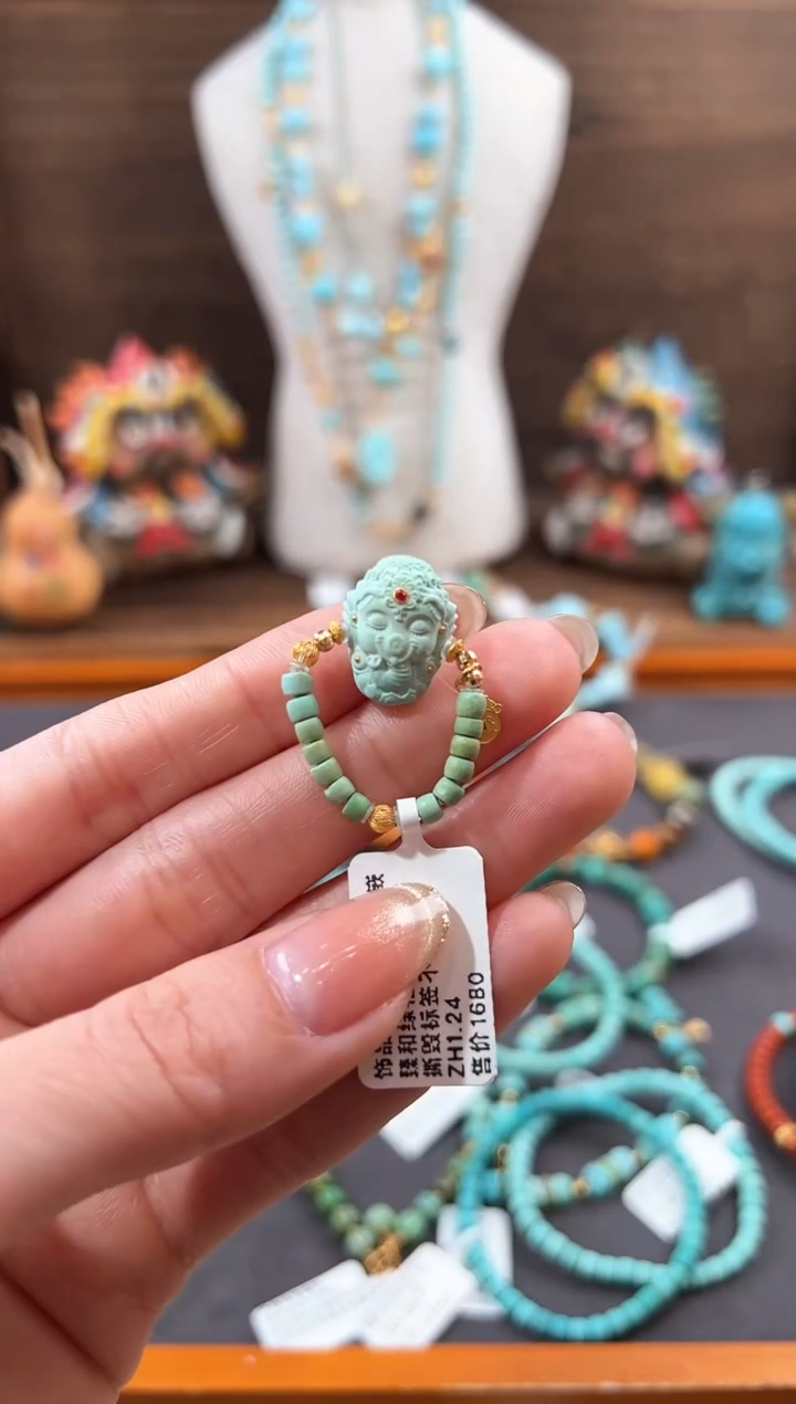 【闪购商品】绿松石戒指18K金镶嵌绿松石戒指