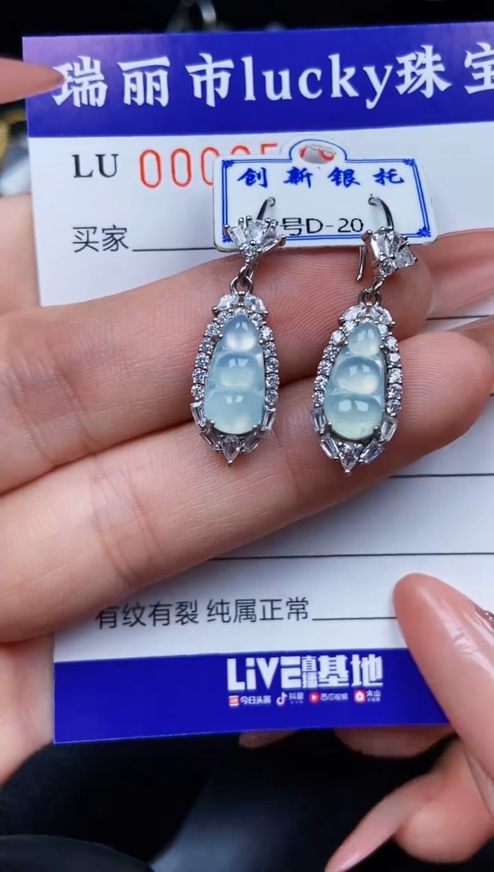 翡翠银S925镶嵌颈饰0579