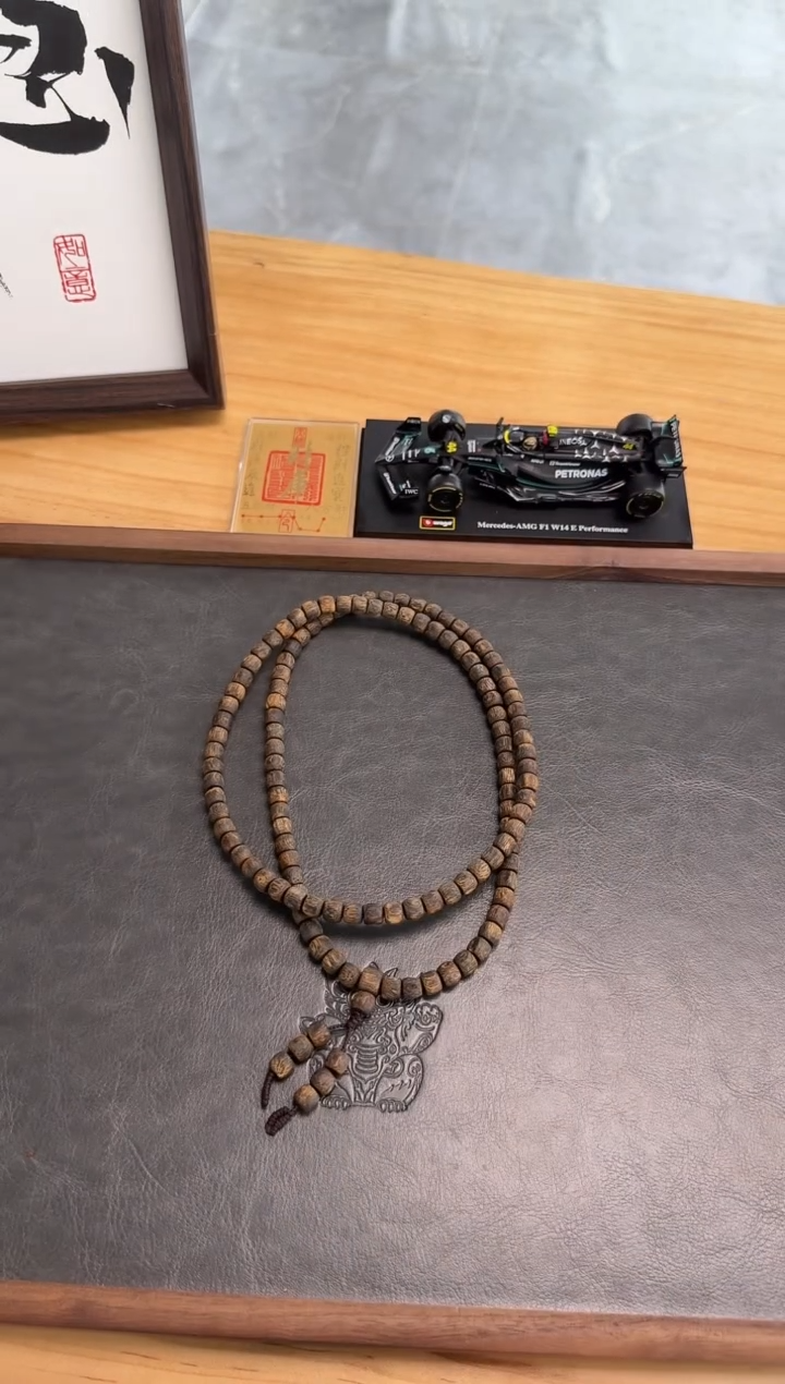 【闪购商品】沉香吊坠0.7沉水鼓珠手串多圈27克+