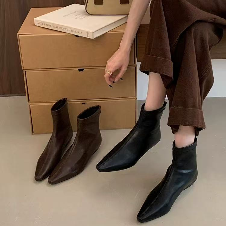 内增高款女神气质尖头短靴&安妤皙1119【FF1】