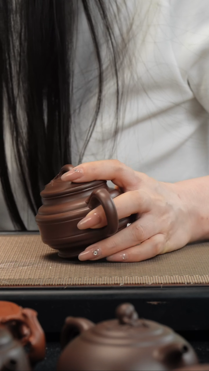 【闪购商品】紫砂茶壶底槽清双线竹鼓