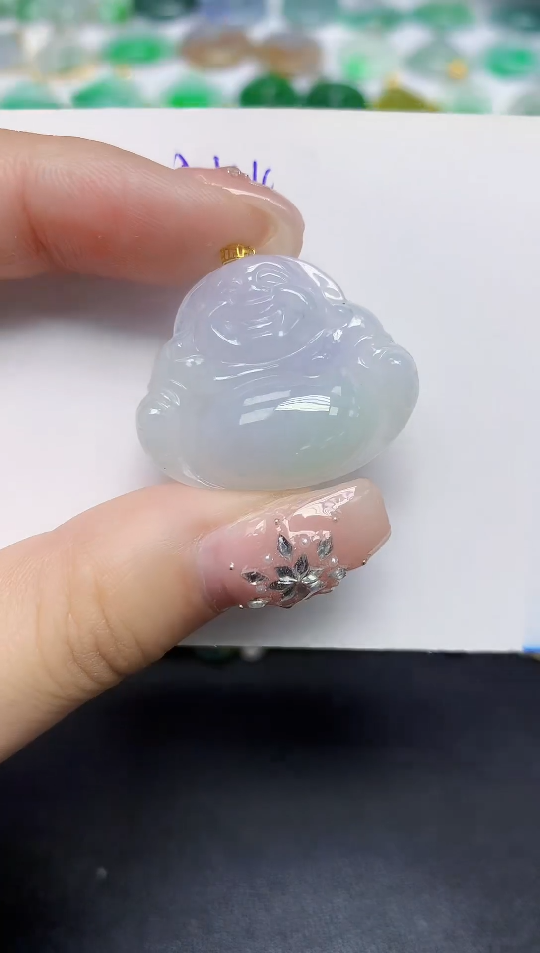 颈饰18K金镶嵌翡翠天然缅甸翡翠A货翡翠百元以上9元证书费自理