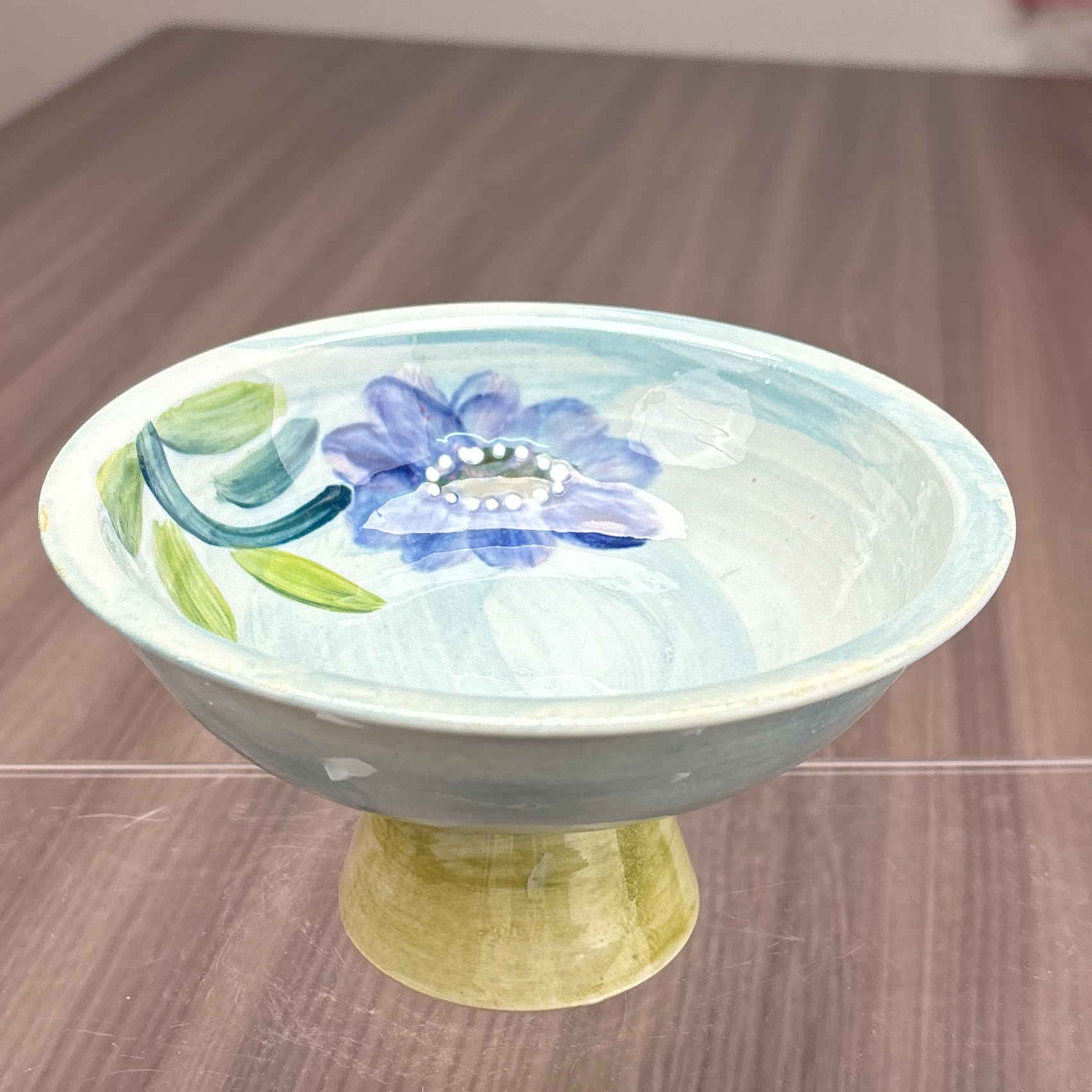 68号商品高脚果盘纯手工手绘陶瓷釉下彩