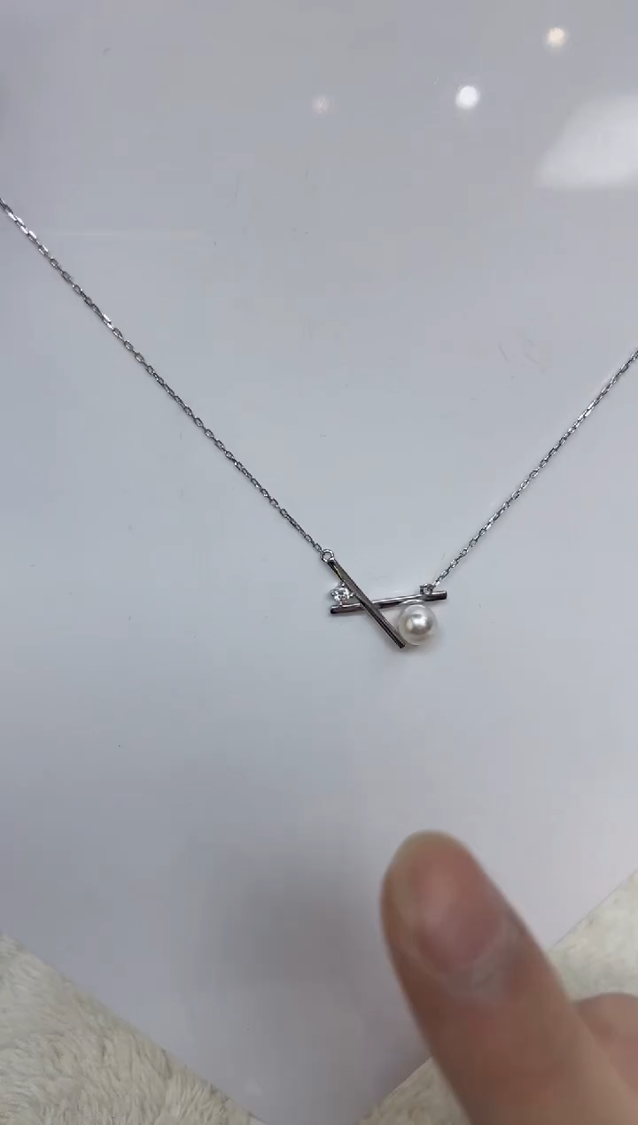 海水珍珠银S925镶嵌颈饰