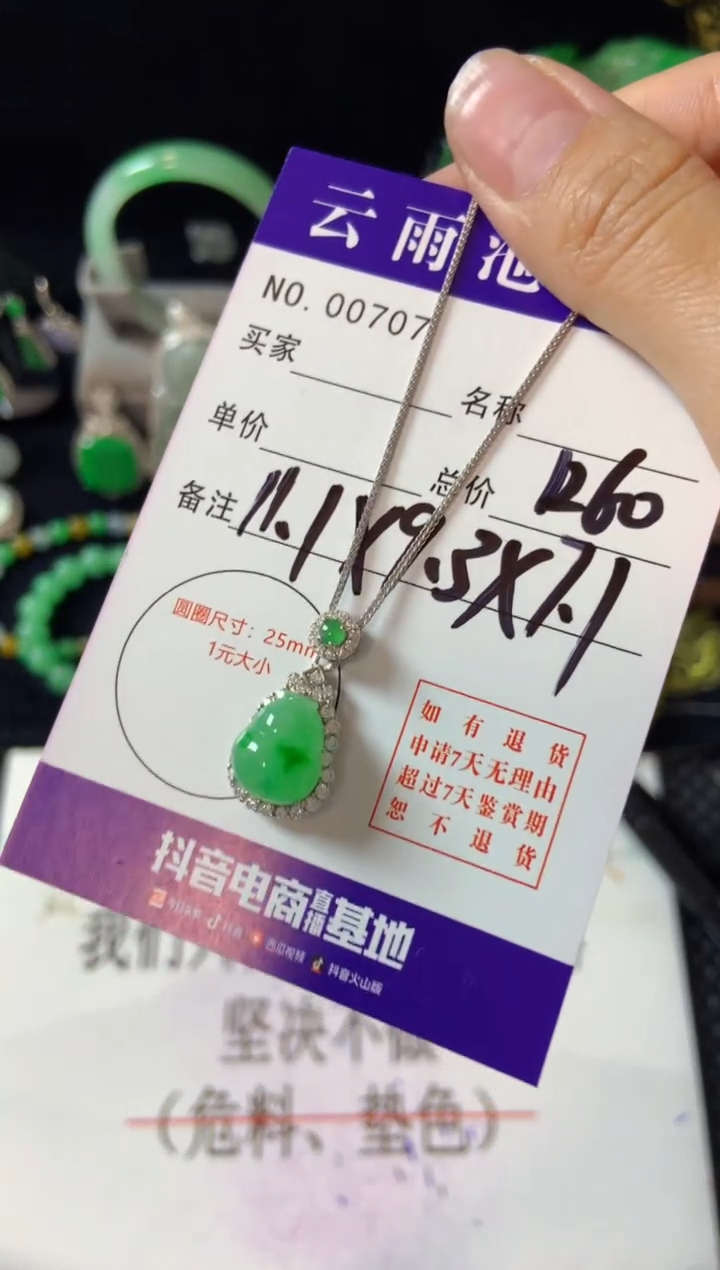 【闪购商品】翡翠颈饰银S925镶嵌翡翠