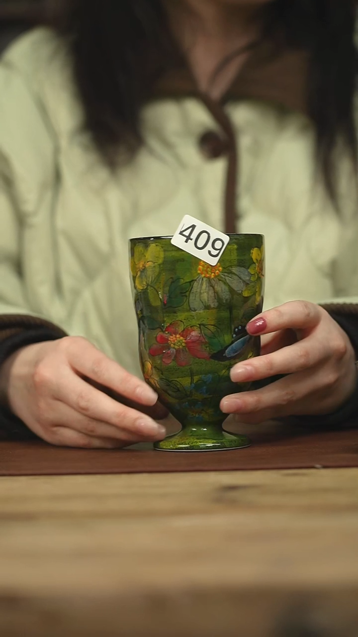 设计师手作款 贰俩高足杯