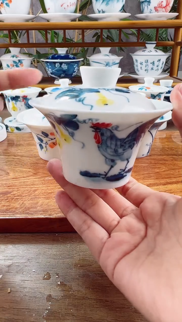 【闪购商品】微瑕葫芦公鸡马蹄盖碗